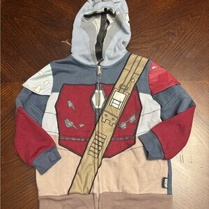 Disney Mandolorian Bounty Hunter Zip Up Hoodie Sweatshirt